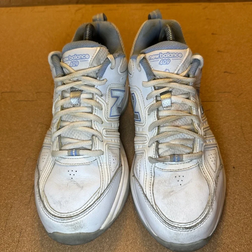 New‎ Balance 409 Womens White Blue Cross Training Shoes WX409WL2 Size 10 Wide